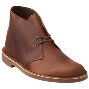 Clarks Bushacre 2 Chukka Boot Leather Lace-Up Round Toe Brown 13